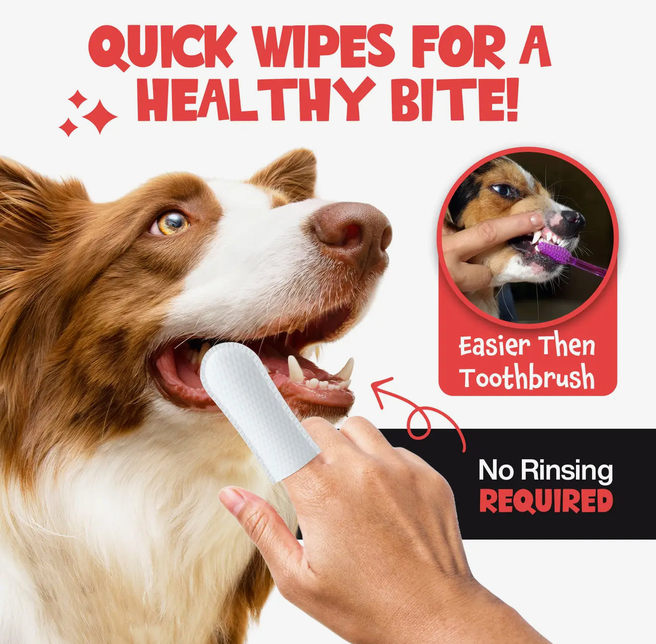 Roofus DENTAL FINGER WIPES - MINTY FRESH - 60 DUAL SIDED WIPES 指套牙刷 薄荷味 60片 清新口气