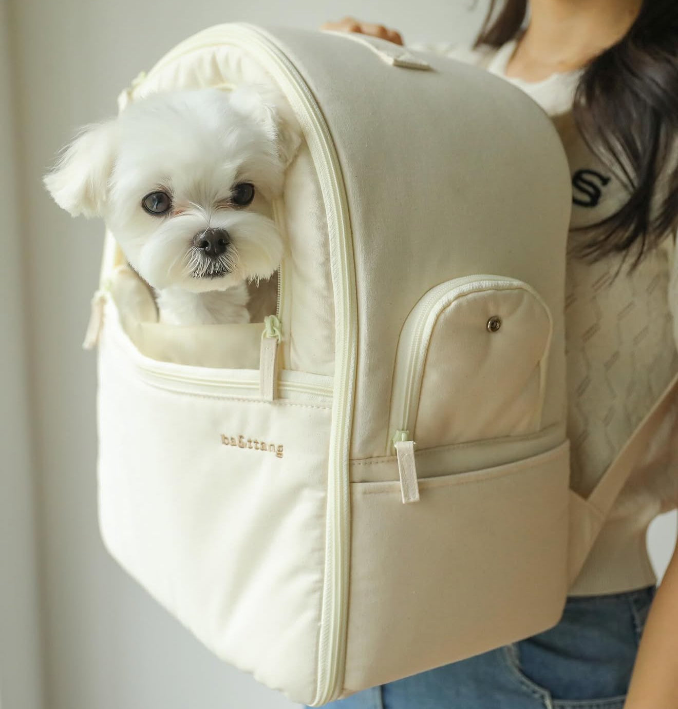 Ba-ttang soft curve backpack (beige)