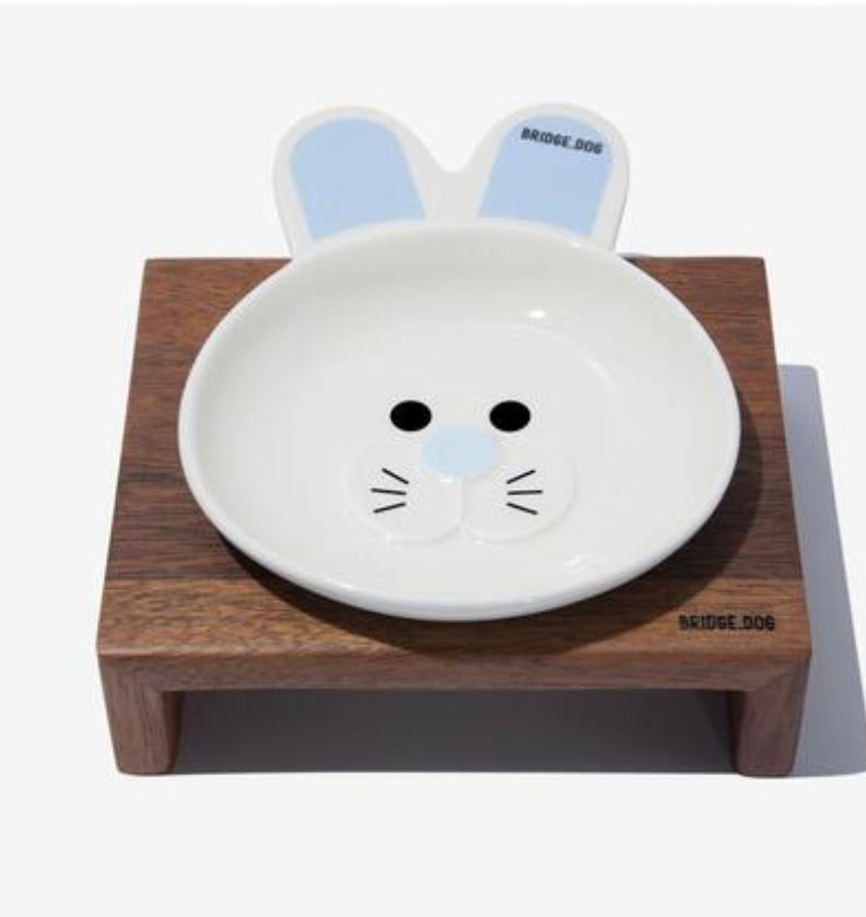 Bridge Dog BUNNY DISH (MILK WHITE) - AKUA BLUE (GLOSSY)