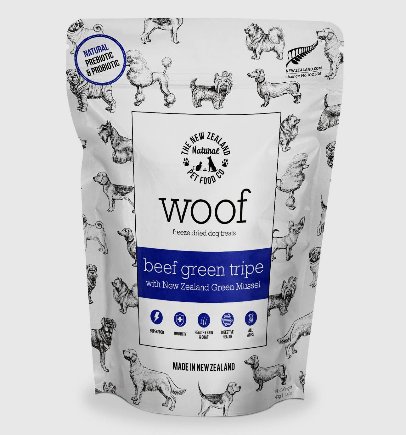 Woof Beef Green Tripe Treats 1.40 OZ