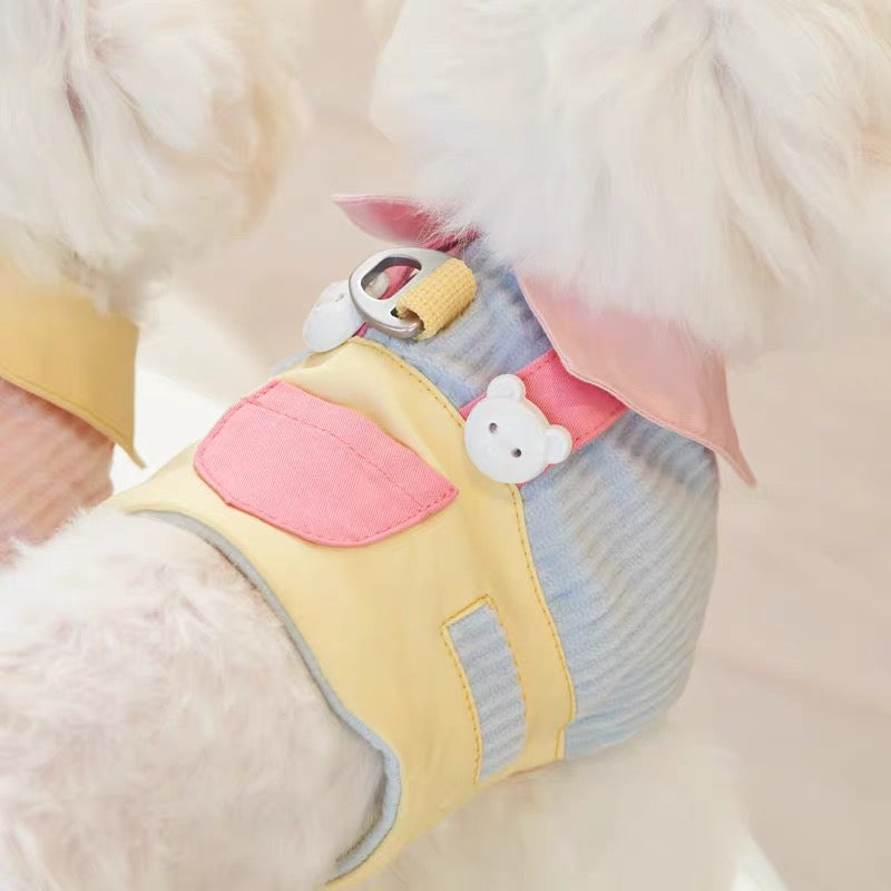 Suspenders Pink Blue Harness 它愿假两件可爱背带胸背