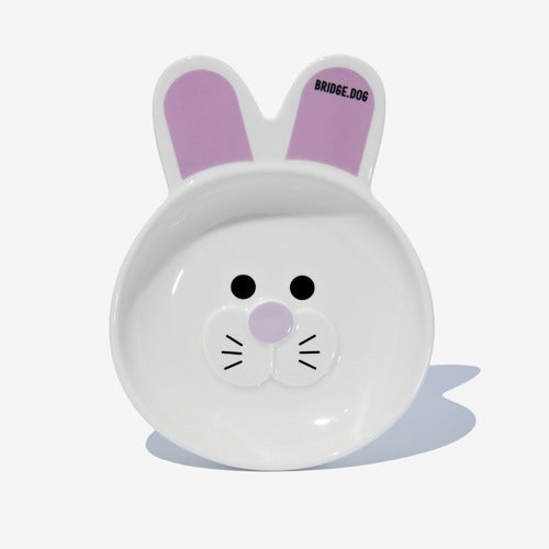 Bridge Dog BUNNY DISH (MILK WHITE) - Violet (GLOSSY)