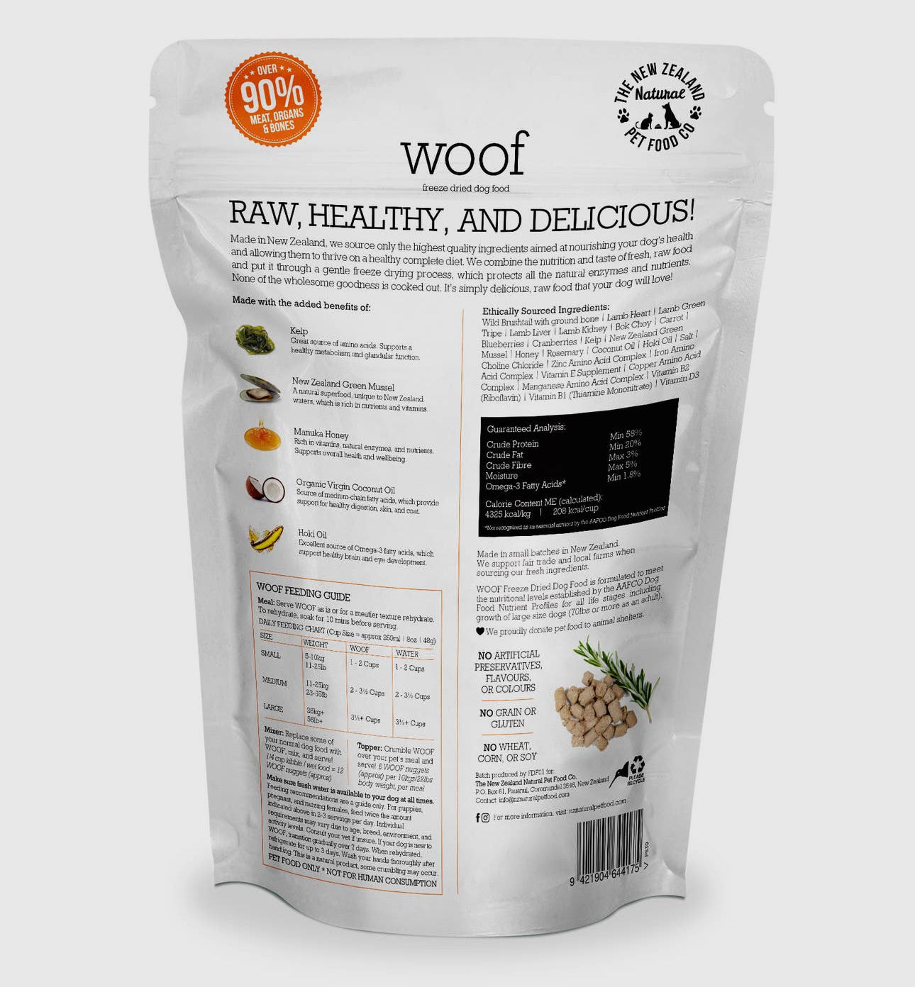 Woof Wild Brushtail Recipe Grain-Free Freeze-Dried Dog Treats