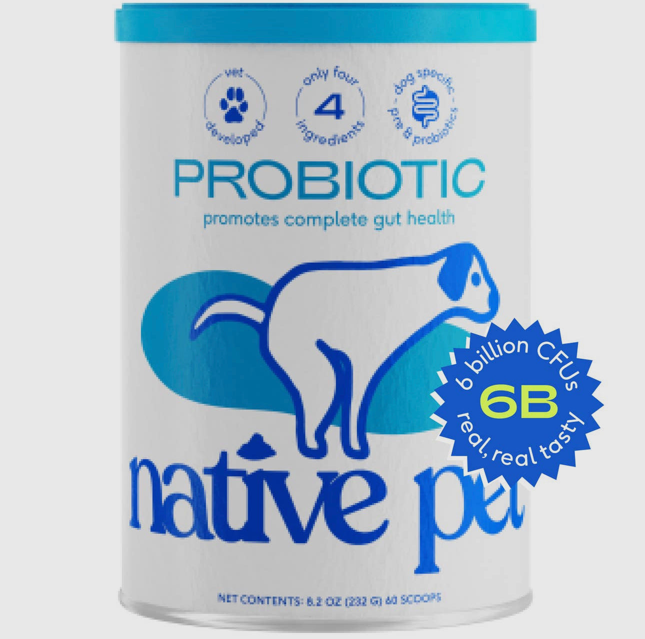 Native Pet Vet-Formulated Probiotic & Prebiotic Digestive Issues Powder Supplement for Dogs 8.2OZ