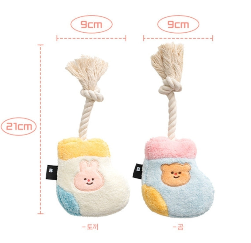 Biteme Socks Rope Toy - Rabbit / Bear