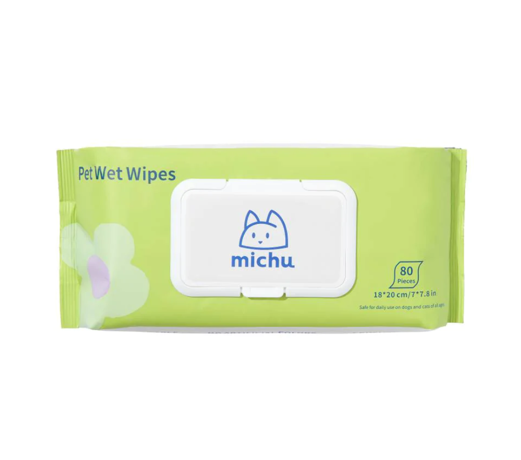 Michu Cotton Bubble Cat Wipes 80pc Pack