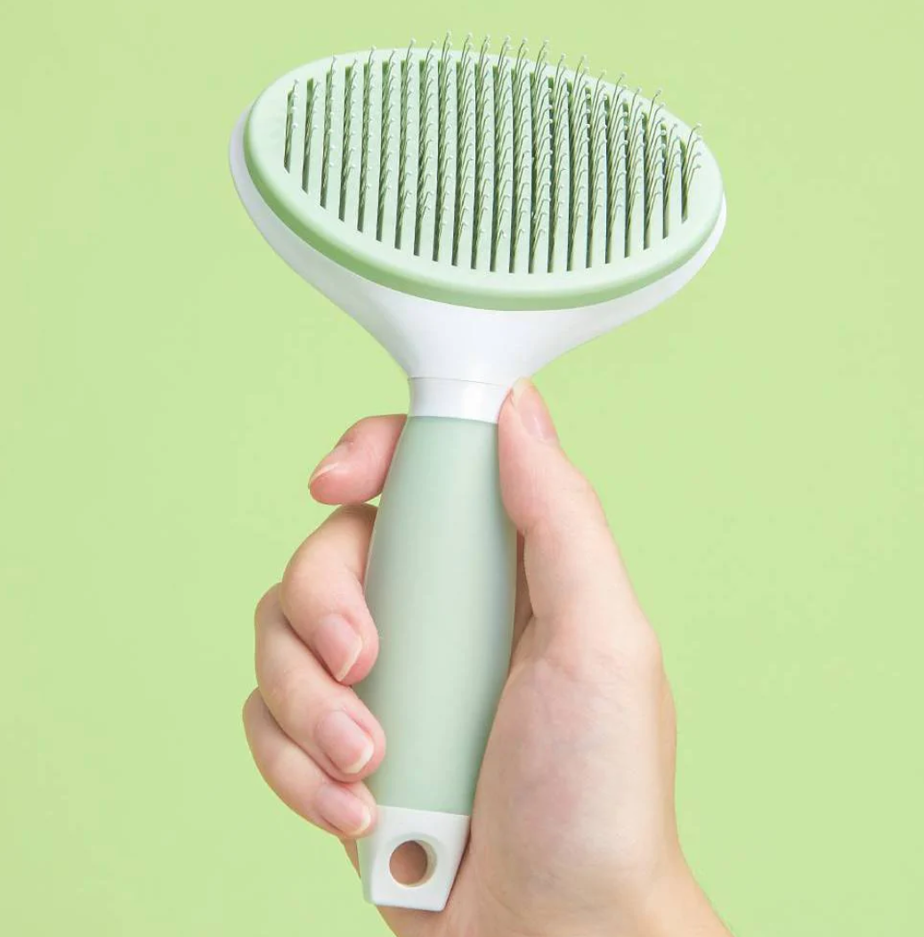 Michu Round Head Cream Pet Grooming Brush