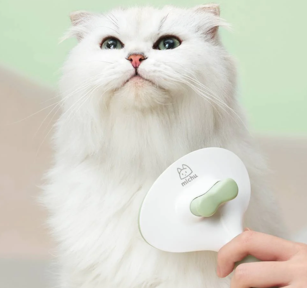 Michu Round Head Cream Pet Grooming Brush