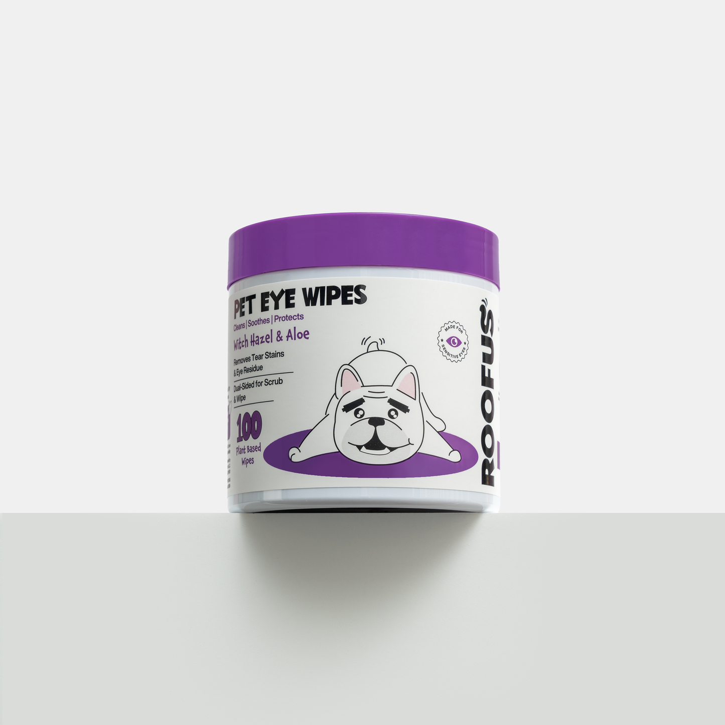 Roofus PET EYE WIPES - WITCH HAZEL & ALOE - 100 CIRCULAR WIPES 榛子芦荟眼睛湿巾 100片