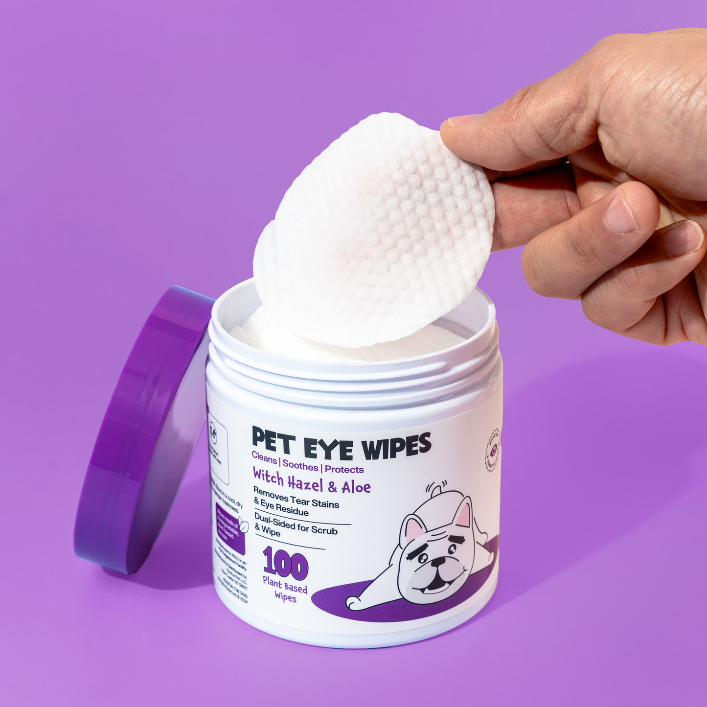 Roofus PET EYE WIPES - WITCH HAZEL & ALOE - 100 CIRCULAR WIPES 榛子芦荟眼睛湿巾 100片