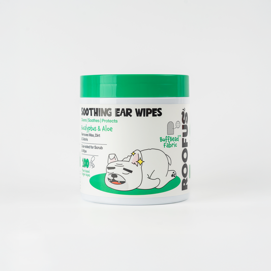 Roofus SOOTHING EAR WIPES - EUCALYPTUS & ALOE - 100 DUAL-SIDED FINGER WIPES 芦荟指套耳朵湿巾 100片