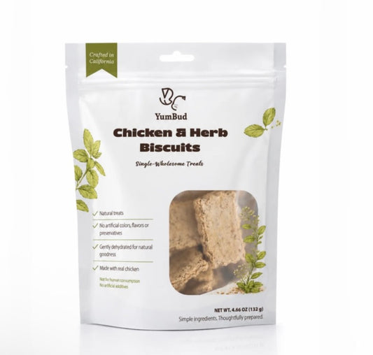 Yumbud Chicken & Herb Biscuits 132g 高质量蛋白质 膳食纤维 清新口气