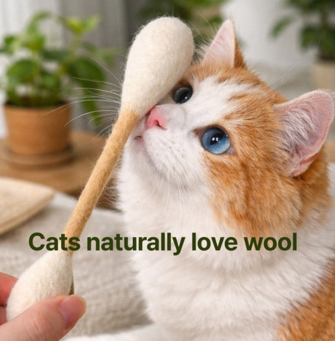 现货 韩国hueplane宠物猫薄荷棉签纯羊毛棉棒逗猫玩具 2 sizes