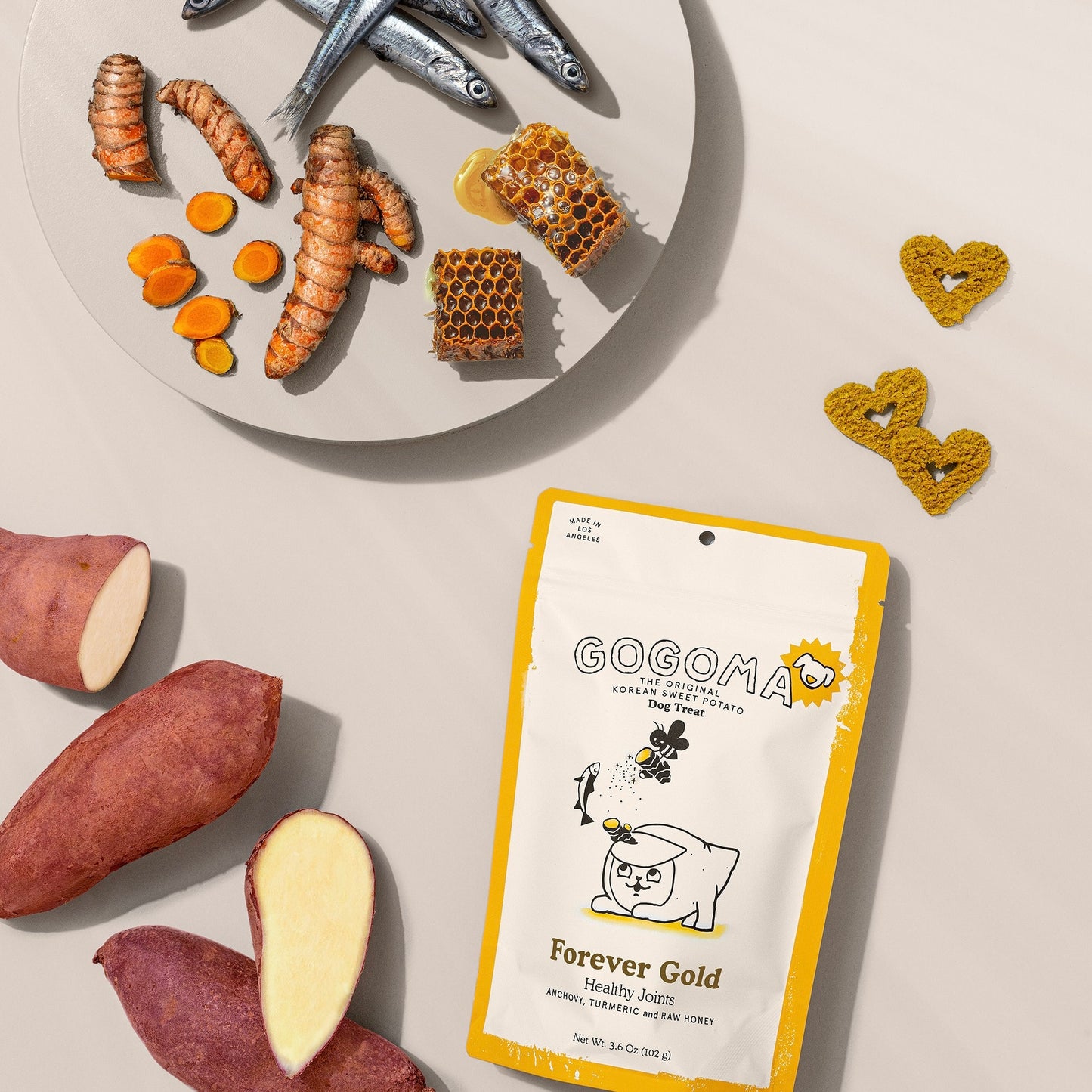 Gogoma Forever Gold: Turmeric + Anchovy Treat for Mobility 保护关节抗氧化饼干