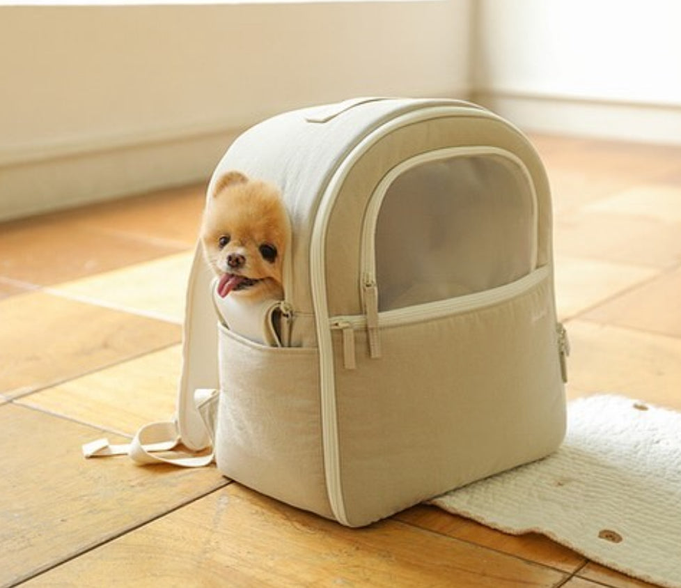 ba&ttang ★ soft curve backpack Ba-ttang soft curve backpack (beige) – Bestpetslove