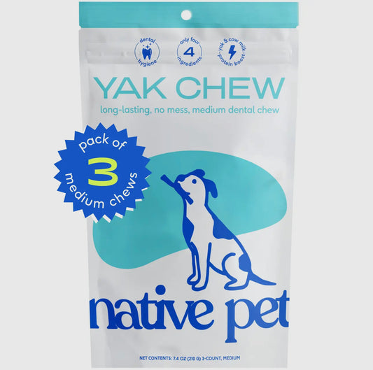 Native Pet YAK CHEWS 3Packs M size 牦牛奶磨牙棒M码