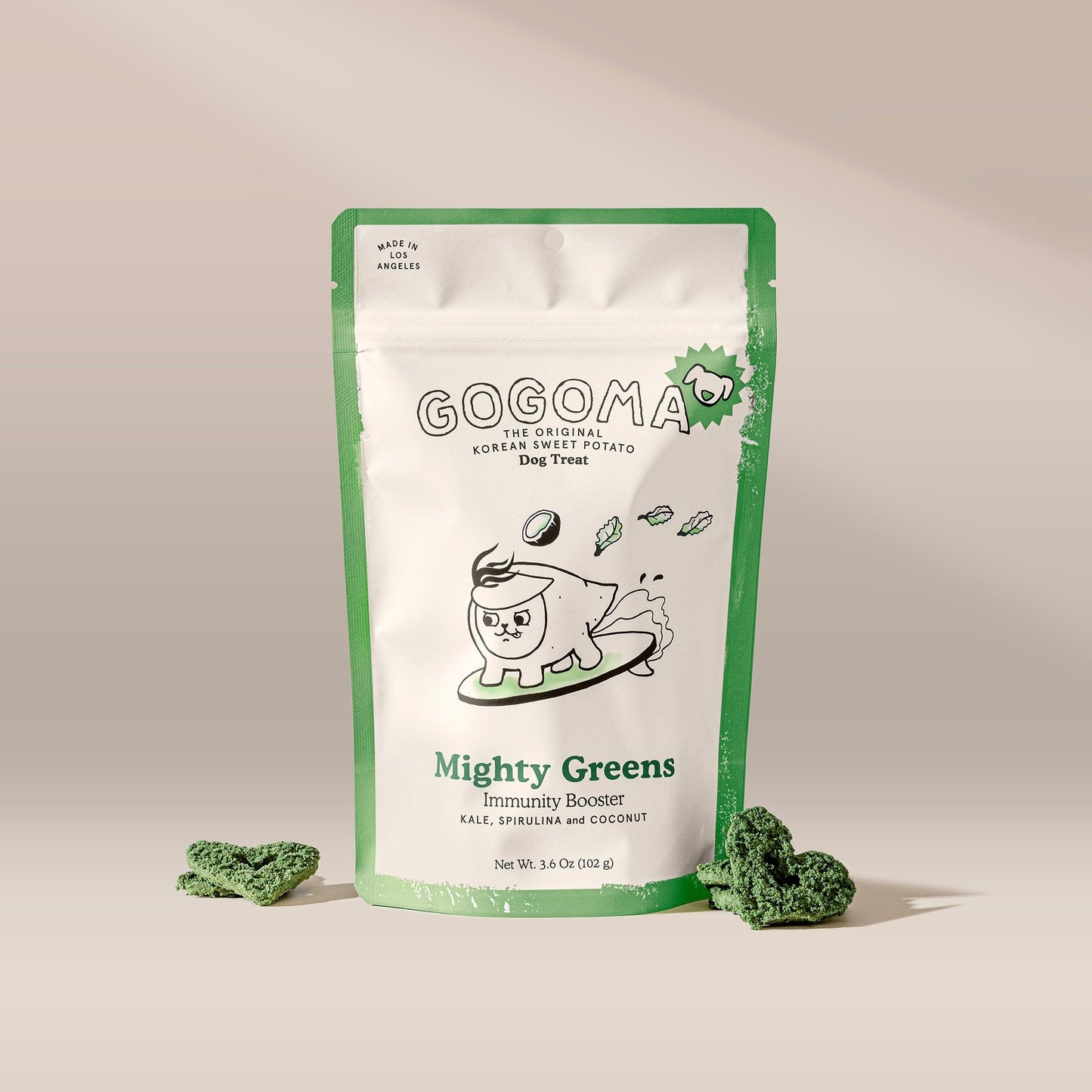 Gogoma Mighty Greens: Spirulina + Coconut Treat for Immunity 提高免疫力饼干