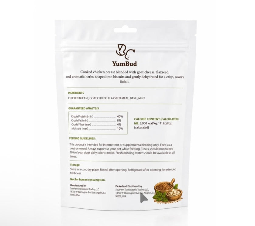 Yumbud Chicken & Herb Biscuits 132g 高质量蛋白质 膳食纤维 清新口气