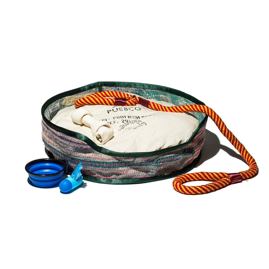 Vintage Kantha Quilt Pet Bed W/Cushion 复古风窝 带垫子