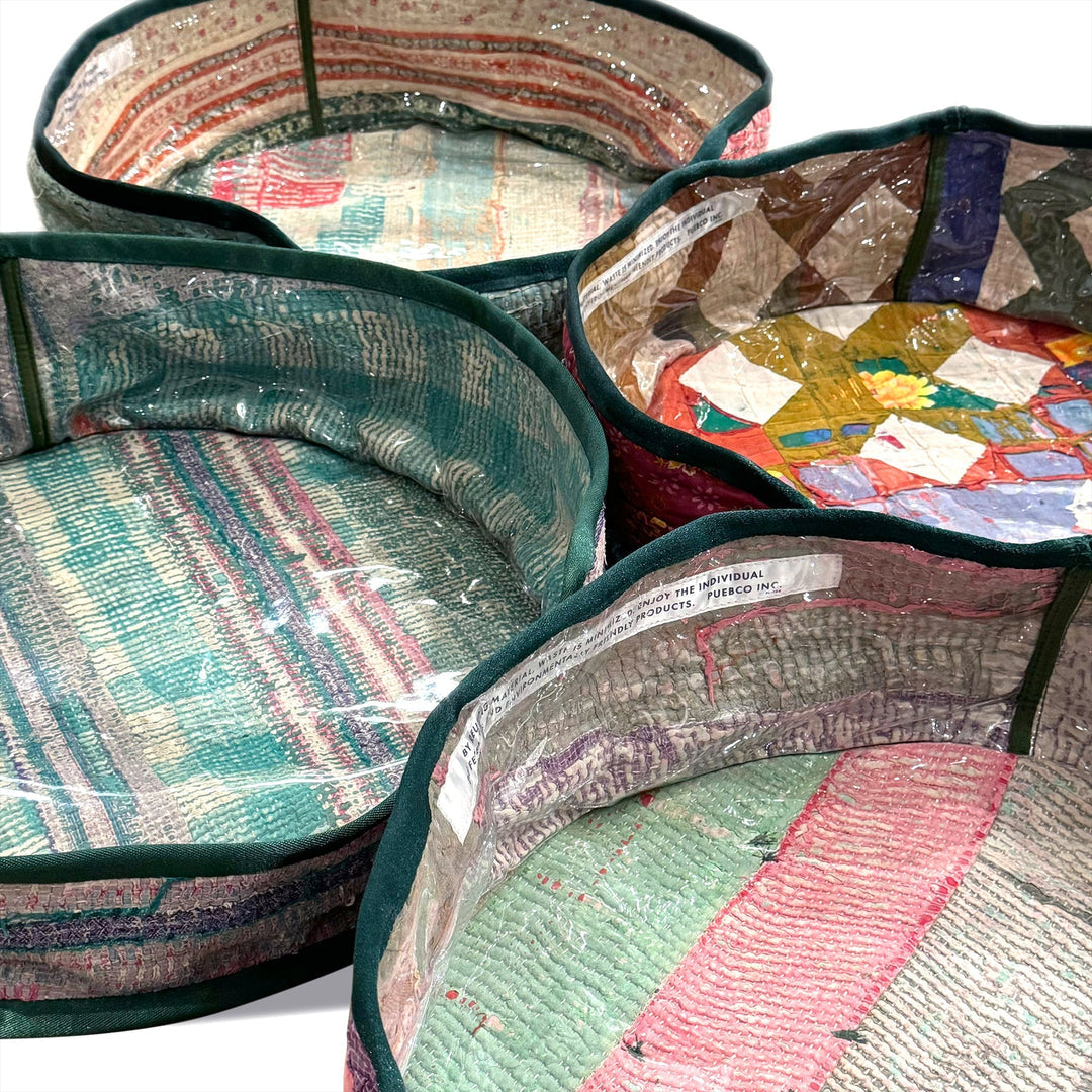 Vintage Kantha Quilt Pet Bed W/Cushion 复古风窝 带垫子