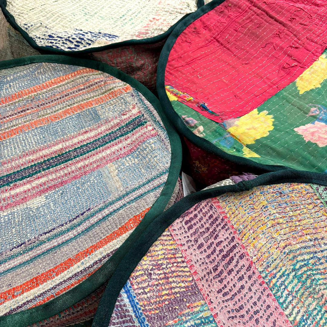 Vintage Kantha Quilt Pet Bed W/Cushion 复古风窝 带垫子