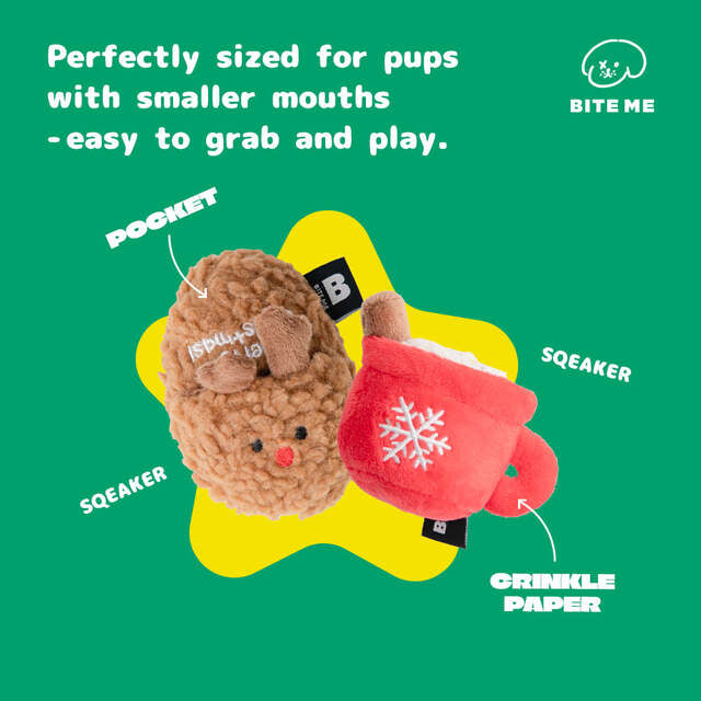 BITE ME Christmas Friends Toy Set - Hot Chocolate & Slipper
