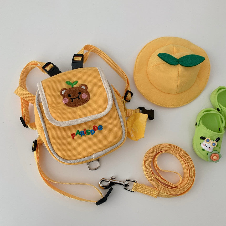Korean Cute Backpack Harness with Leash and Hat