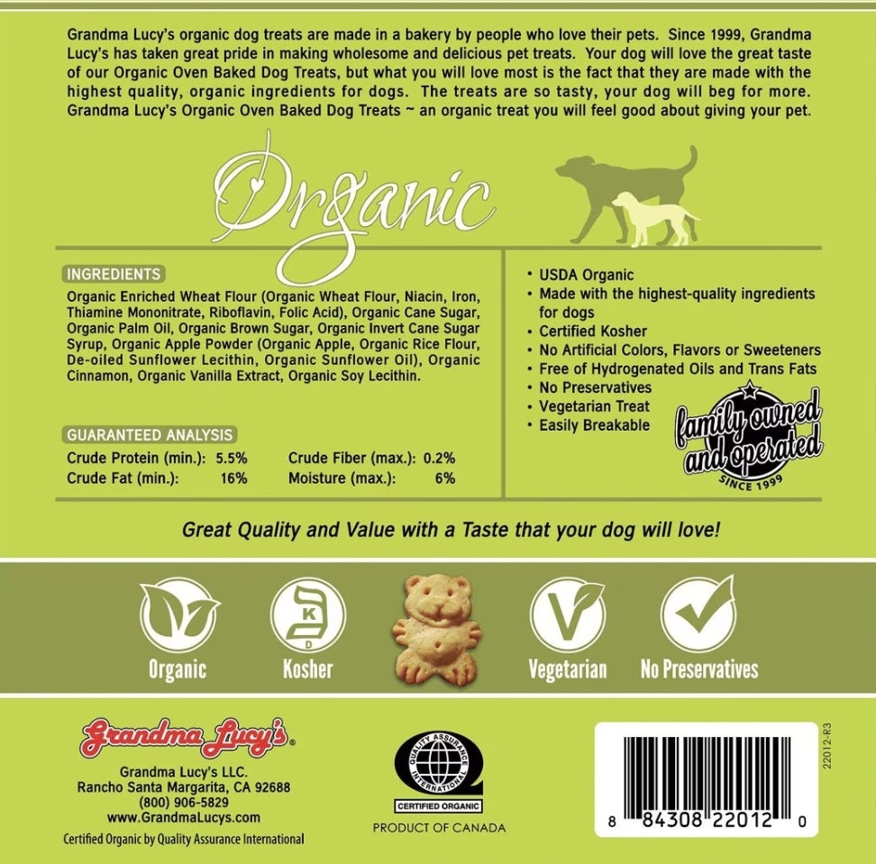 Grandma Lucy's Organic Apple Oven Baked Dog Treats