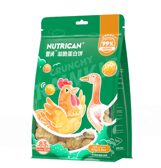 Nutrican Freeze Dried Crunchy Rawkie Treats-Chicken&Duck 80g营润鸡肉鸭肉梨滋脆冻干蛋黄饼