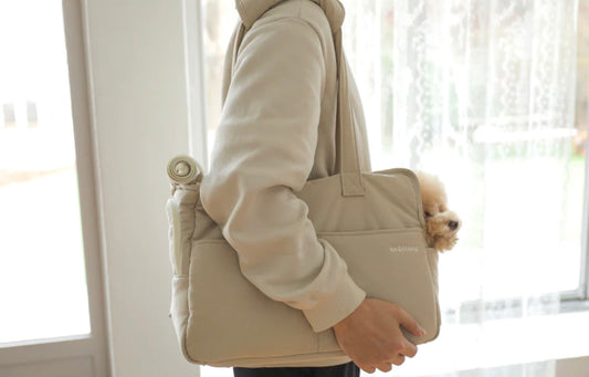Check two in one shoulder bag Beige