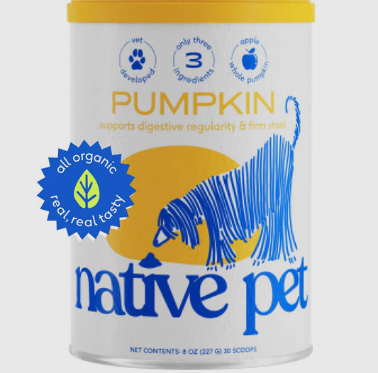 Native Pet Organic Pumpkin Fiber Powder Dog Supplement 8OZ