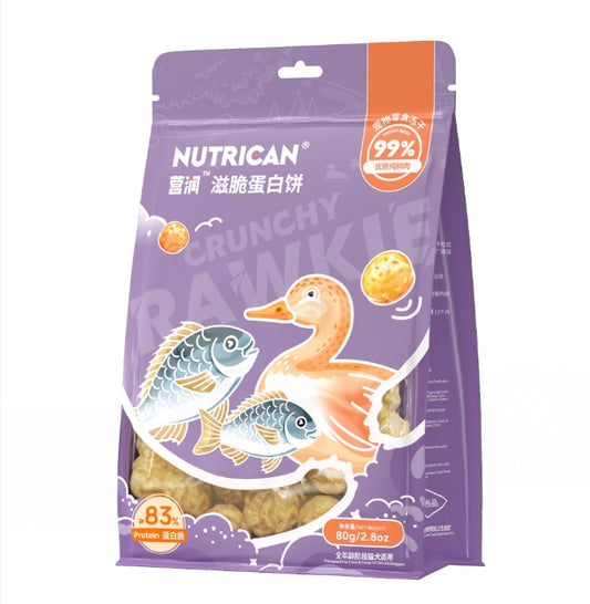 Nutrican Freeze Dried Crunchy Rawkie Treats-Duck&Snapper 80g营润鸭肉鲷鱼滋脆冻干蛋黄饼