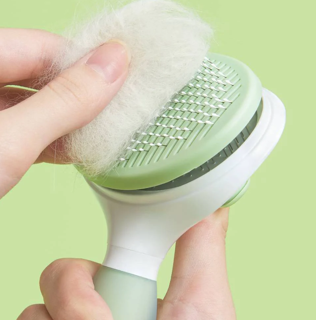 Michu Round Head Cream Pet Grooming Brush